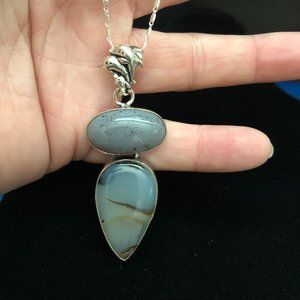 Pretty Dolphin Necklace Stamped 925 Sterling Silver